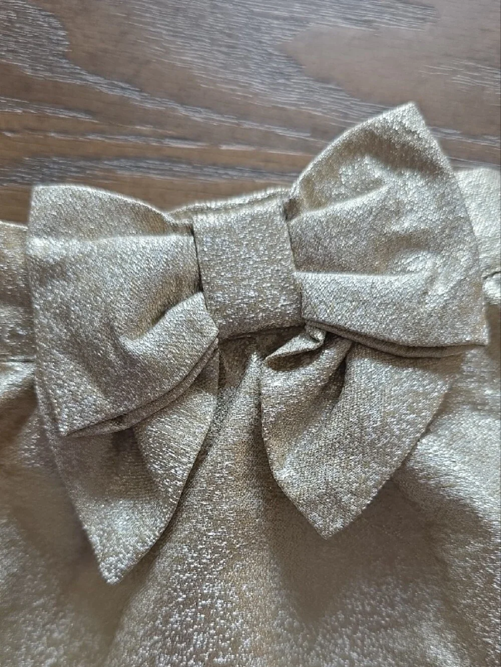 Shimmery Gold Bow Accent Skirt